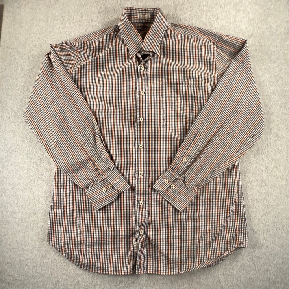 Peter Millar Men's Long Sleeve Stripe Check Button Down Shirt XL